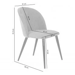 Chaises capitonnées Ruxby (lot de 2) - Gris -Chaises Soldes 2022 1000329353 220203 161420000500 SKETCH DETAILS P000000001000329353 sketch