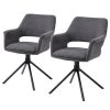 Loftscape Chaise à accoudoirs Keldur II (lot de 2) - Tissu / Acier - Gris / Noir -Chaises Soldes 2022 1000329354 220203 16142000010 IMAGE P000000001000329354