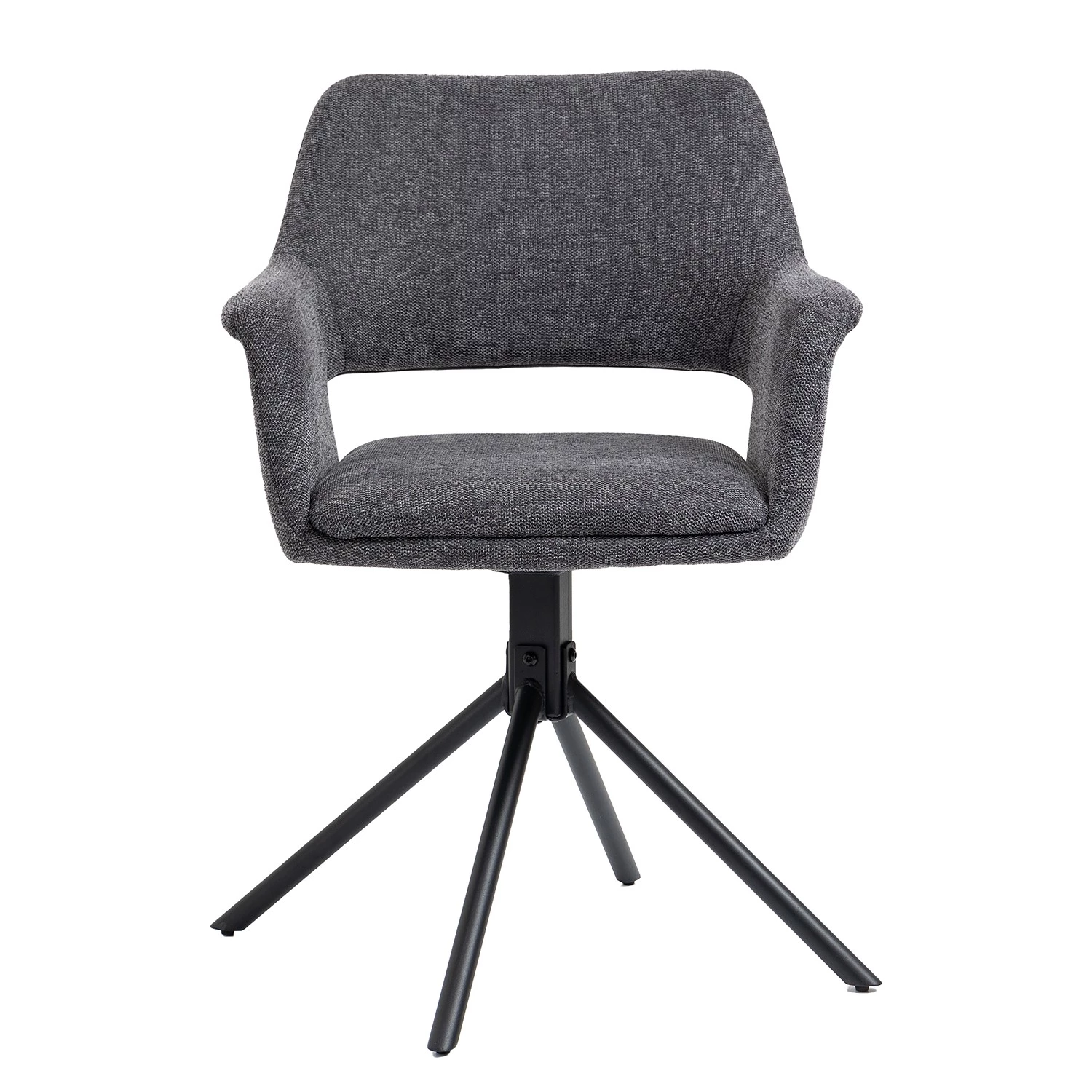 Loftscape Chaise à accoudoirs Keldur II (lot de 2) - Tissu / Acier - Gris / Noir 4 Loftscape Chaise à accoudoirs Keldur II (lot de 2) - Tissu / Acier - Gris / Noir – Image 2
