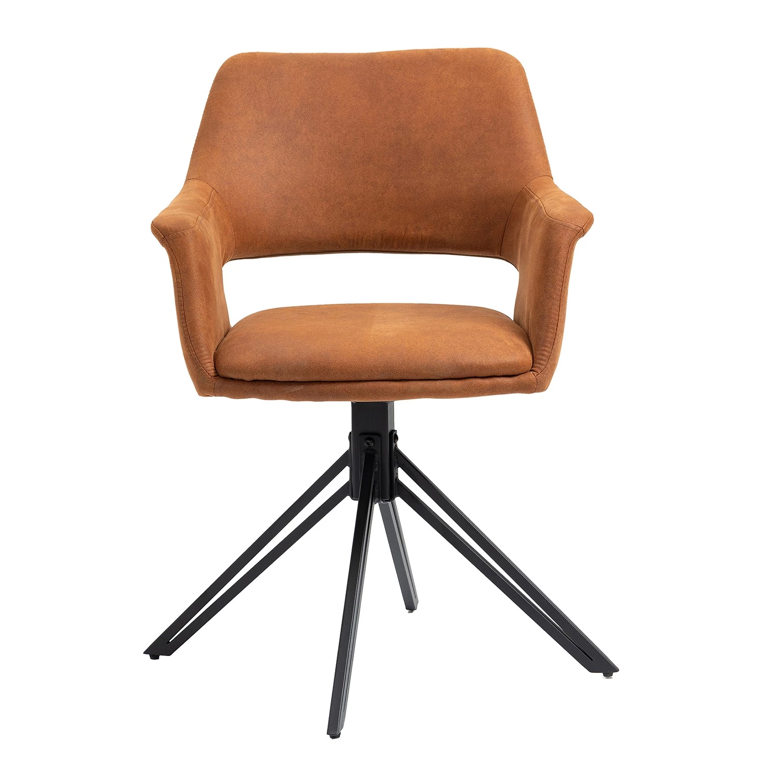 Loftscape Chaises à accoudoirs Moala I (lot de 2) - Microfibre / Acier - Marron vintage / Noir 4 Loftscape Chaises à accoudoirs Moala I (lot de 2) - Microfibre / Acier - Marron vintage / Noir – Image 2