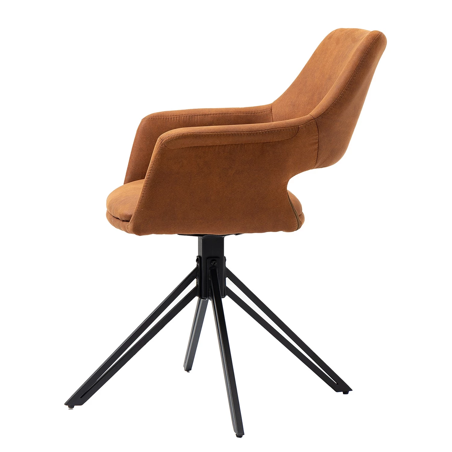 Loftscape Chaises à accoudoirs Moala I (lot de 2) - Microfibre / Acier - Marron vintage / Noir 5 Loftscape Chaises à accoudoirs Moala I (lot de 2) - Microfibre / Acier - Marron vintage / Noir – Image 3