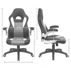 Loftscape Fauteuil de bureau Milnor - Noir / Gris -Chaises Soldes 2022 1000330261 220204 13344400500 SKETCH DETAILS P000000001000330261 sketch