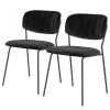 Loftscape Chaises capitonnées Muel II (lot de 2) - Velours / Acier - Noir / Anthracite -Chaises Soldes 2022 1000336494 220223 010 IMAGE P000000001000336494