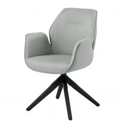 Norrwood Chaise à accoudoirs Ternant - Gris lumineux - Hévéa noir