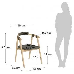 Loftscape Chaises à accoudoirs Puras (lot de 2) - Vert olive foncé -Chaises Soldes 2022 1000340202 220414 500 SKETCH DETAILS P000000001000340202 sketch