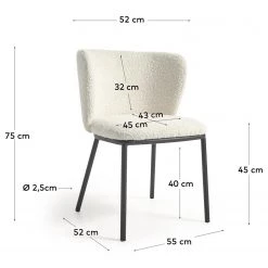 Loftscape Chaises capitonnées Rovigo (2er-Set) - Blanc -Chaises Soldes 2022 1000340206 220414 500 SKETCH DETAILS P000000001000340206 sketch