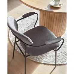 Loftscape Chaises à accoudoirs Sean II (lot de 2) - Chenille / Acier - Gris / Noir -Chaises Soldes 2022 1000340215 220414 021 MOOD DETAILS P000000001000340215 mood
