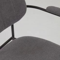 Loftscape Chaises à accoudoirs Sean II (lot de 2) - Chenille / Acier - Gris / Noir -Chaises Soldes 2022 1000340215 220414 045 DETAILS P000000001000340215