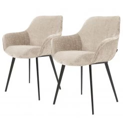 Loftscape Chaises Ă accoudoirs Sophie (lot de 2) - Blanc ivoire