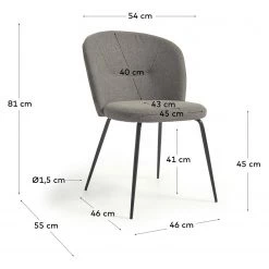 Loftscape Chaises capitonnées Moselle (2er-Set) - Gris lumineux -Chaises Soldes 2022 1000340233 220414 500 SKETCH DETAILS P000000001000340233 sketch