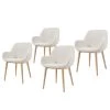 Loftscape Chaises à accoudoirs Kusamo V (lot de 4) - Tissu structuré - Blanc / Frêne -Chaises Soldes 2022 1000340256 220414 010 IMAGE P000000001000340256