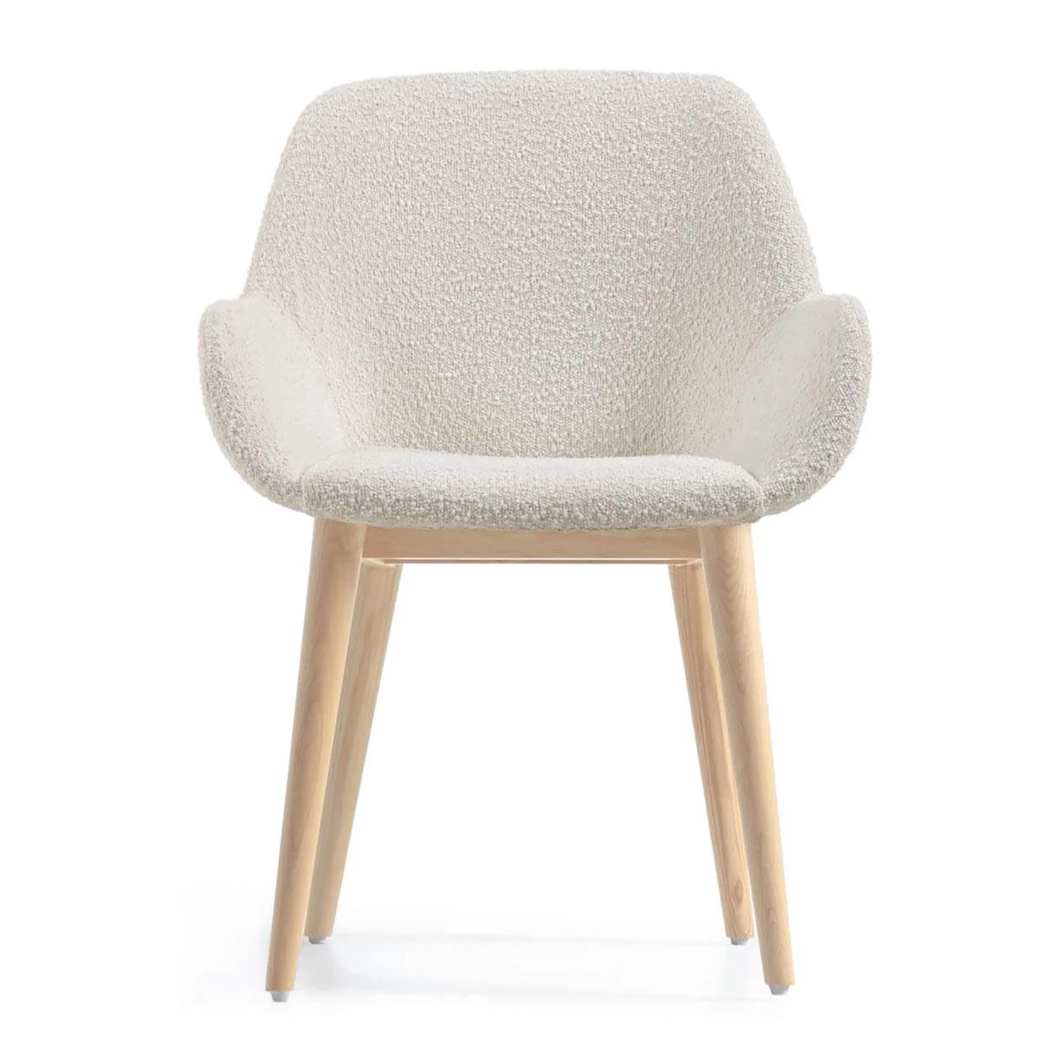 Loftscape Chaises à accoudoirs Kusamo V (lot de 4) - Tissu structuré - Blanc / Frêne 8 Loftscape Chaises à accoudoirs Kusamo V (lot de 4) - Tissu structuré - Blanc / Frêne – Image 6