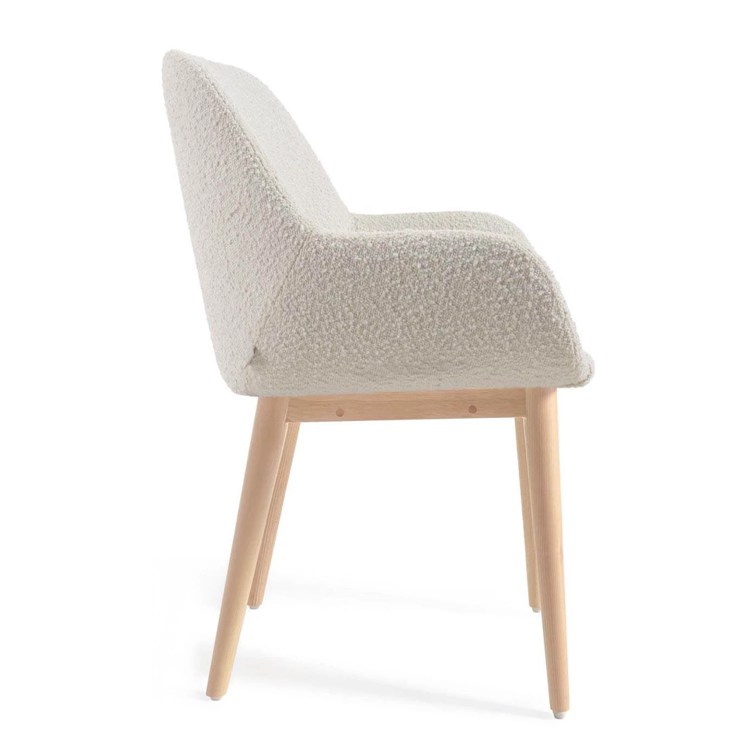 Loftscape Chaises à accoudoirs Kusamo V (lot de 4) - Tissu structuré - Blanc / Frêne 9 Loftscape Chaises à accoudoirs Kusamo V (lot de 4) - Tissu structuré - Blanc / Frêne – Image 7