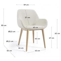 Loftscape Chaises à accoudoirs Kusamo V (lot de 4) - Tissu structuré - Blanc / Frêne 25 Loftscape Chaises à accoudoirs Kusamo V (lot de 4) - Tissu structuré - Blanc / Frêne -Chaises Soldes 2022 1000340256 220414 500 SKETCH DETAILS P000000001000340256 sketch