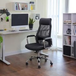 Fredriks Chaise de bureau Potom - Tissu / Mesh / Acier - Noir / Chrome -Chaises Soldes 2022 1000343532 220407 021 MOOD DETAILS P000000001000343532 mood