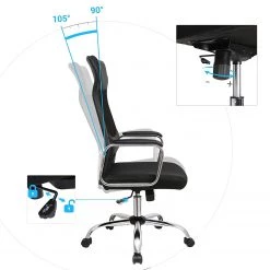 Fredriks Chaise de bureau Potom - Tissu / Mesh / Acier - Noir / Chrome -Chaises Soldes 2022 1000343532 220407 035 DETAILS P000000001000343532