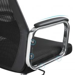 Fredriks Chaise de bureau Potom - Tissu / Mesh / Acier - Noir / Chrome -Chaises Soldes 2022 1000343532 220407 050 DETAILS P000000001000343532