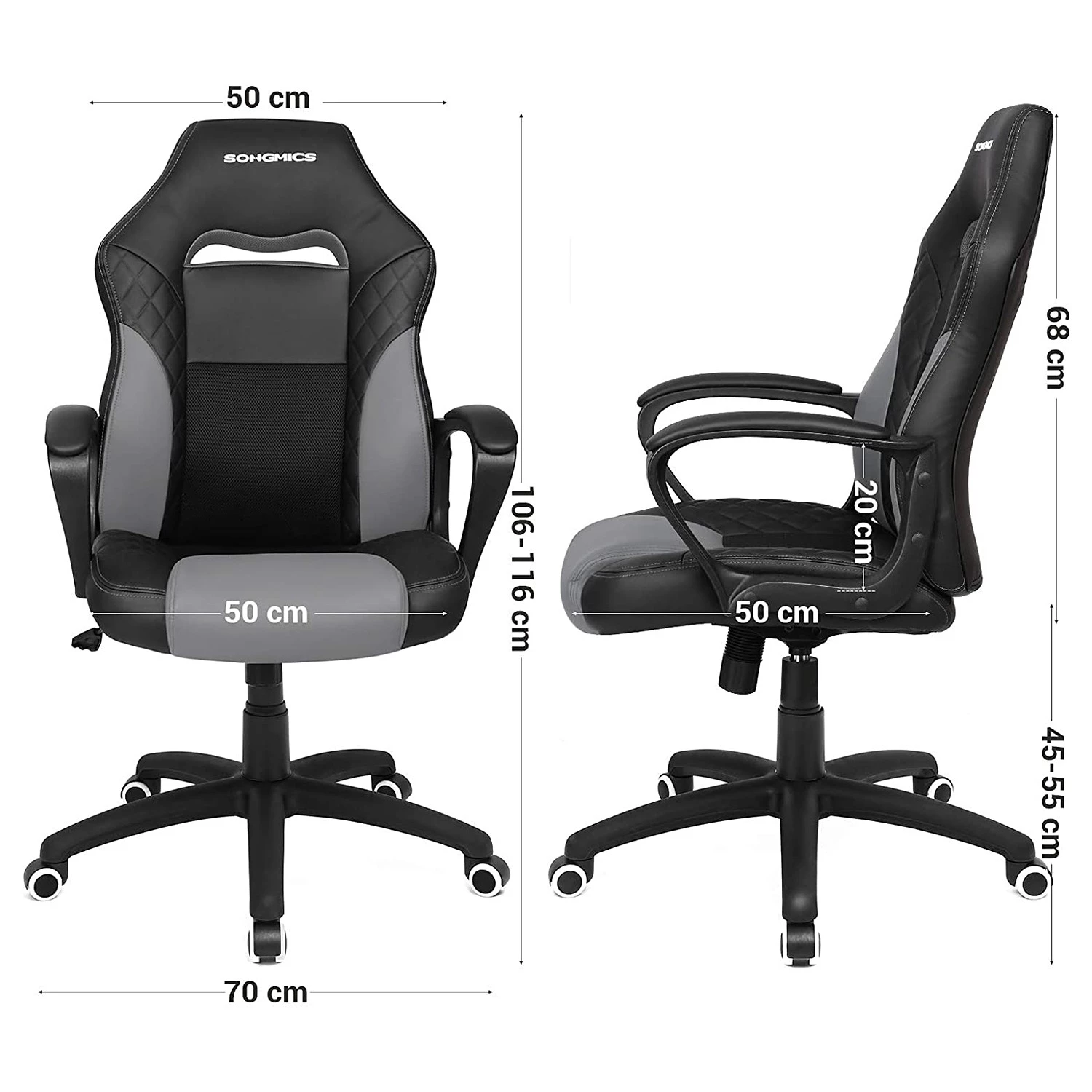 Fredriks Chaise de bureau Save - Imitation cuir / Matière plastique - Noir / Gris 9 Fredriks Chaise de bureau Save - Imitation cuir / Matière plastique - Noir / Gris – Image 7