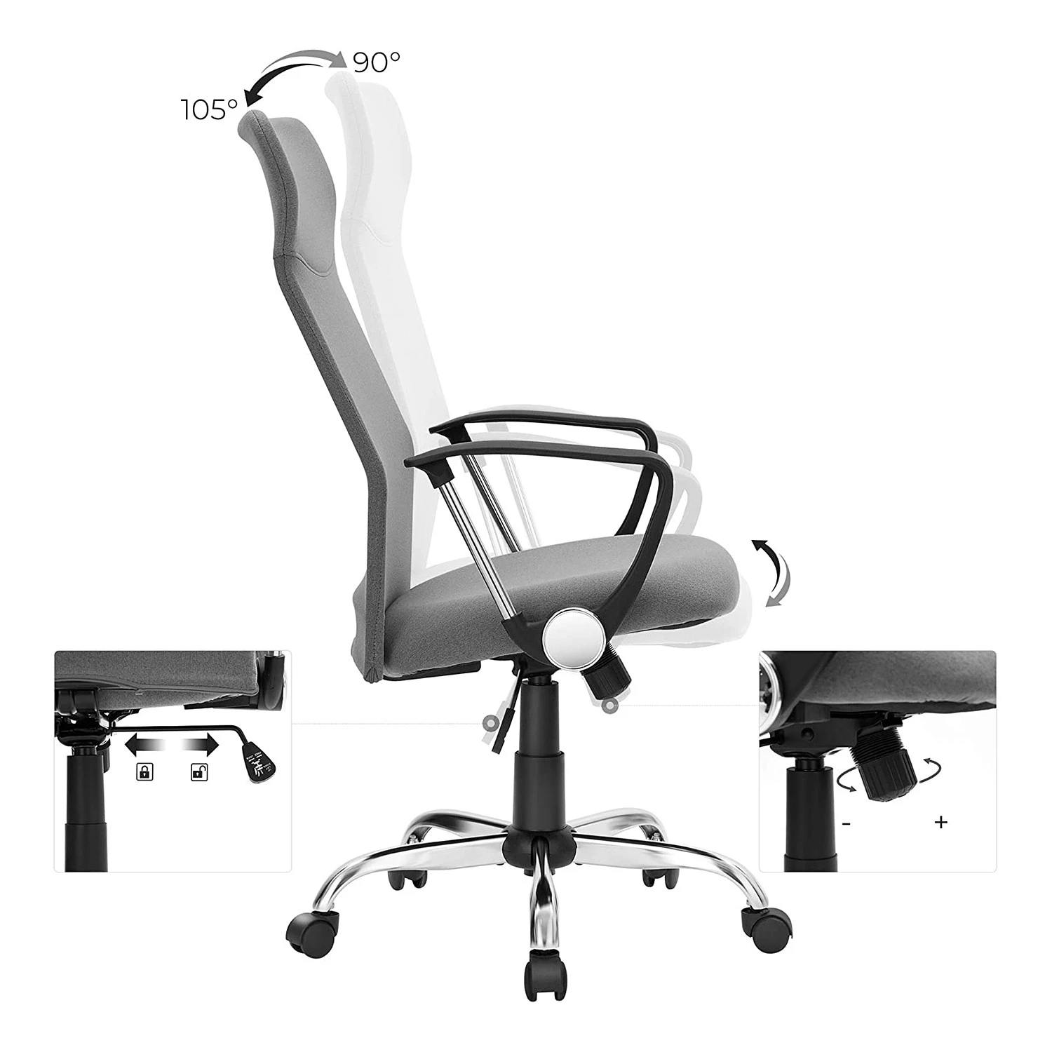 Fredriks Chaise de bureau Freezer - Gris 6 Fredriks Chaise de bureau Freezer - Gris – Image 4