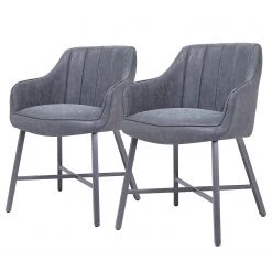 Loftscape Chaises Ă accoudoirs Septon (lot de 2) - Gris