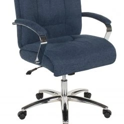 Duo Collection Fauteuil de direction Benno - Tissu / Métal - Bleu Marine / Chrome -Chaises Soldes 2022 1000343750 220411 040 DETAILS P000000001000343750