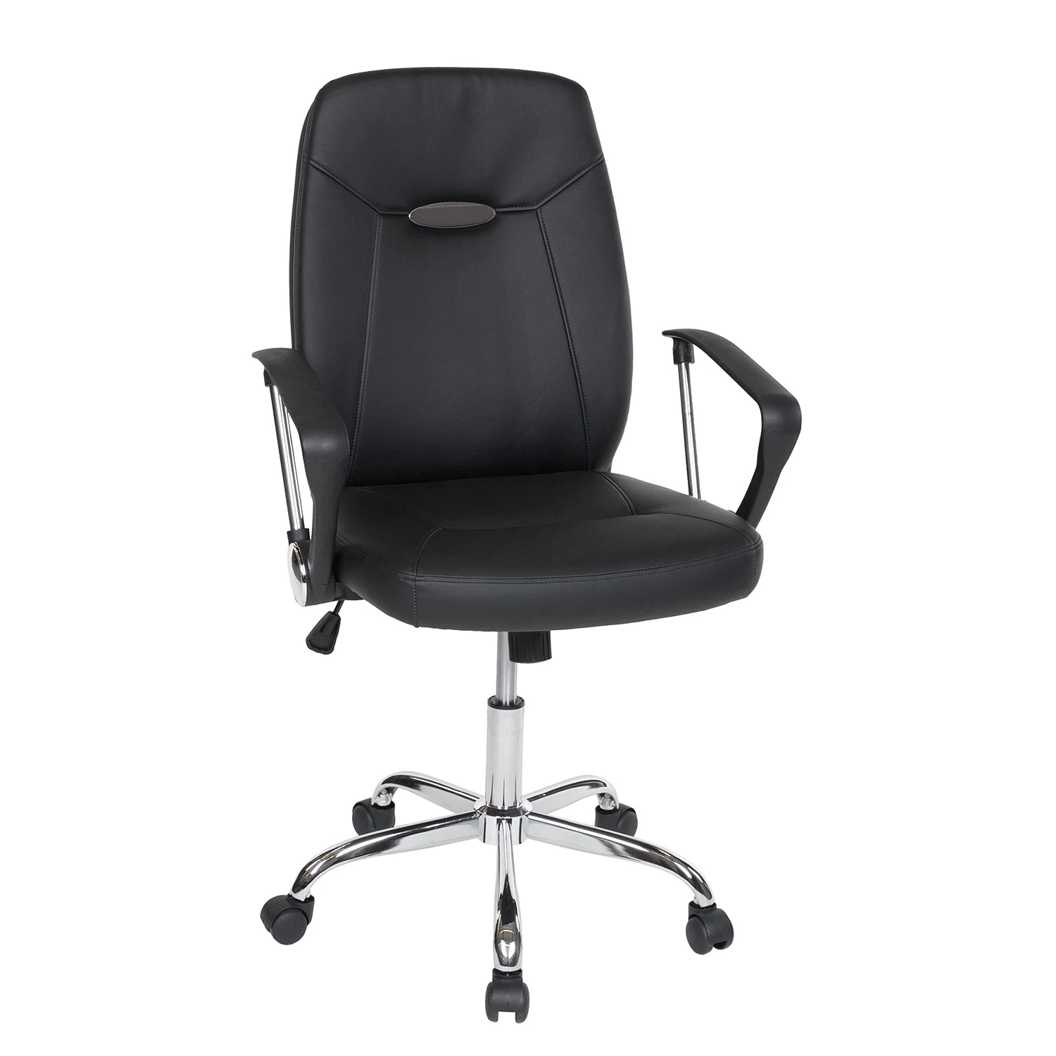 Duo Collection Fauteuil de direction Leevi - Imitation cuir / Métal - Noir - Chrome 4 Duo Collection Fauteuil de direction Leevi - Imitation cuir / Métal - Noir - Chrome – Image 2