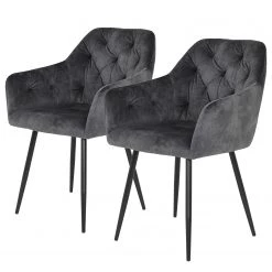 Red Living Chaises à accoudoirs Portol (lot de 2) - Gris