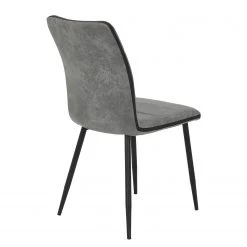 Red Living Chaises capitonnées Plemy (lot de 2) - Gris -Chaises Soldes 2022 1000343830 220406 050 DETAILS P000000001000343830