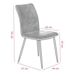 Red Living Chaises capitonnées Plemy (lot de 2) - Gris -Chaises Soldes 2022 1000343830 220406 500 SKETCH DETAILS P000000001000343830 sketch