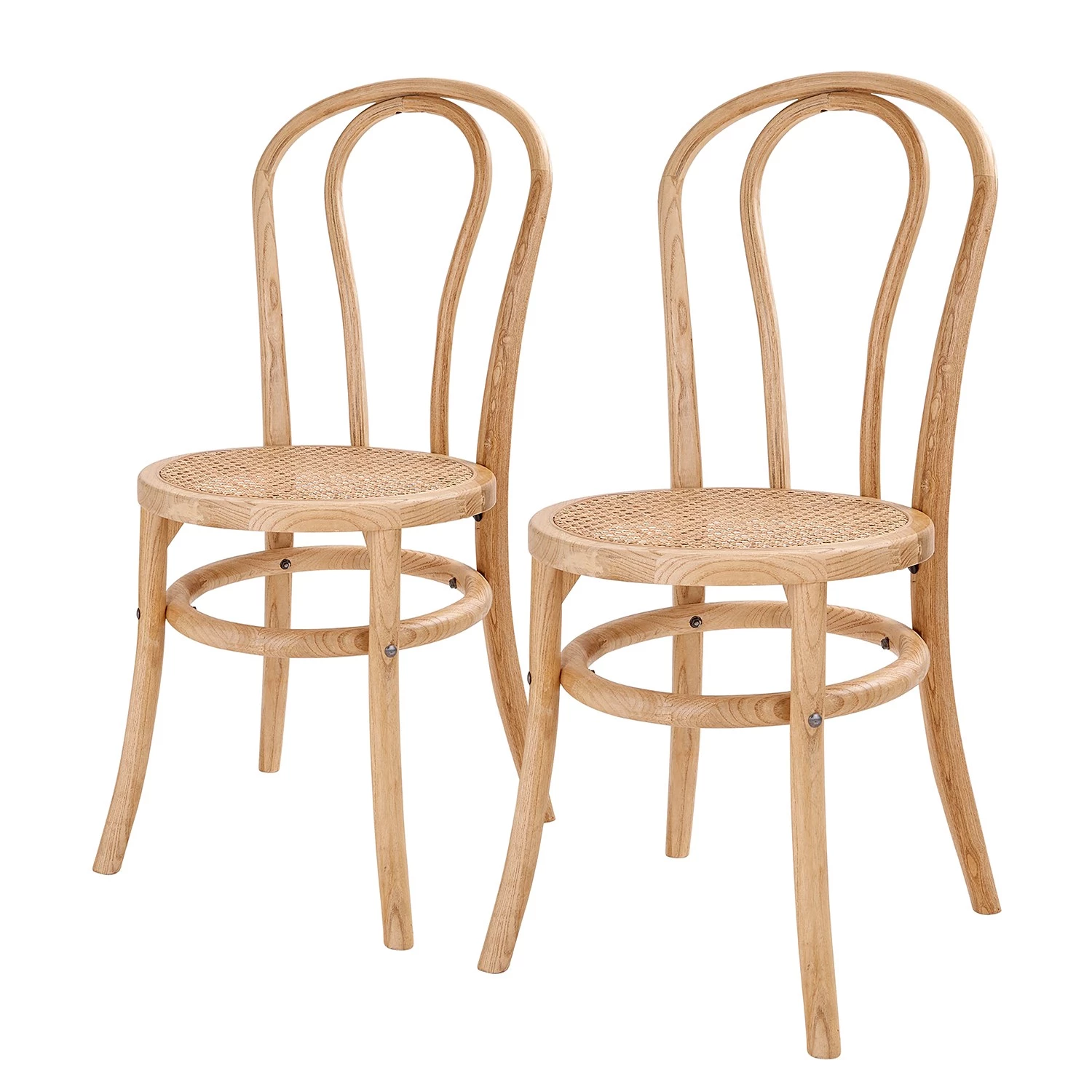 Butlers Chaises WIENER MELANGE (lot de 2) - Bois d’orme / Rotin - Naturel 3 Butlers Chaises WIENER MELANGE (lot de 2) - Bois d’orme / Rotin - Naturel