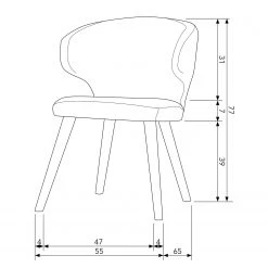 Loftscape Chaises capitonnées Pilate (lot de 2) - Gris -Chaises Soldes 2022 1000344507 220414 500 SKETCH DETAILS P000000001000344507 sketch