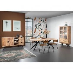 Ars manufacti Chaises de bar Blasdell (lot de 2) - Cuir véritable / Métal - Marron vintage/ Laiton vieilli -Chaises Soldes 2022 1000352078 220520 020 MOOD DETAILS P000000001000352078 mood