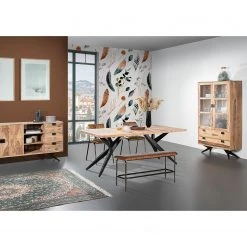 Ars manufacti Chaises de bar Blasdell (lot de 2) - Cuir véritable / Métal - Marron vintage/ Laiton vieilli -Chaises Soldes 2022 1000352078 220520 021 MOOD DETAILS P000000001000352078 mood