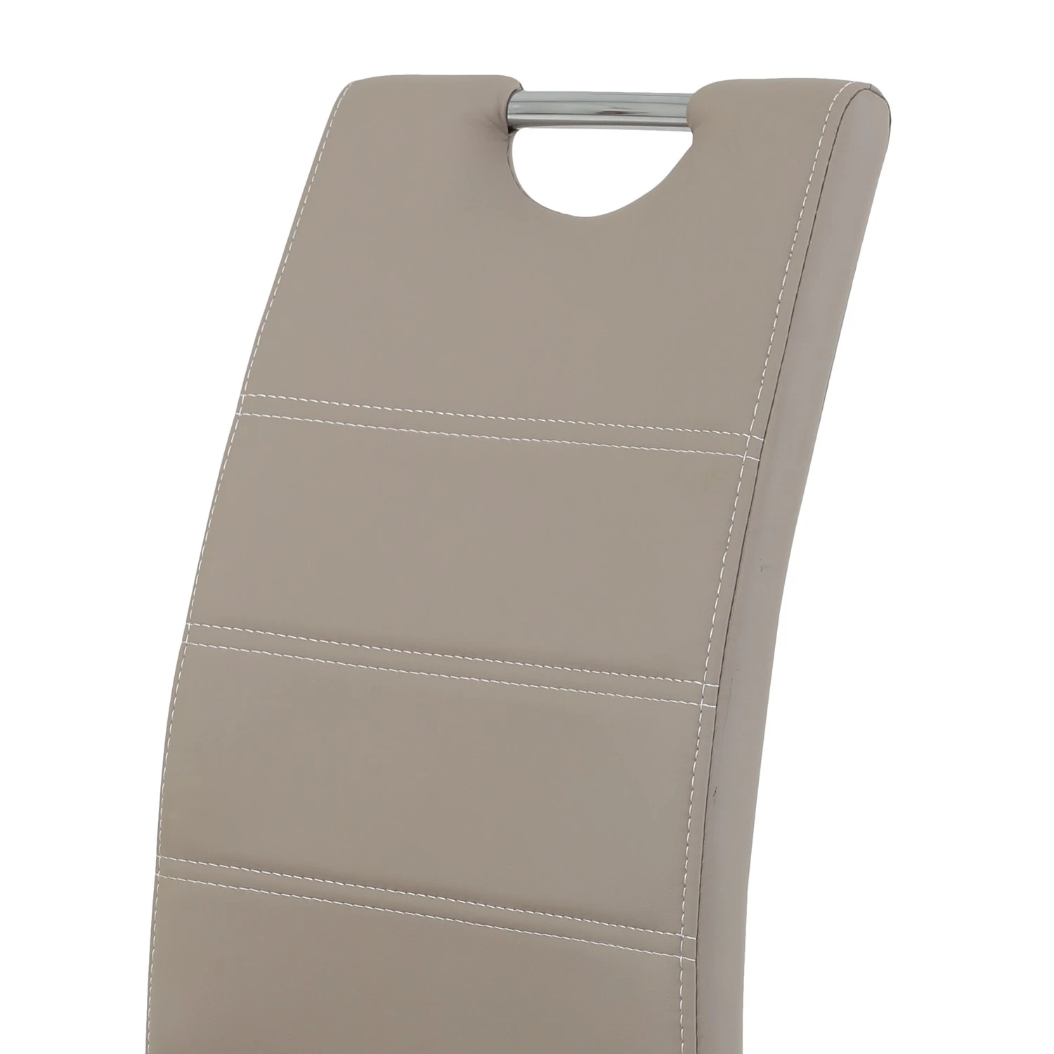 Loftscape Chaise cantilever La Paz - Imitation cuir / Métal - Chrome - Cappuccino - Lot de 4 10 Loftscape Chaise cantilever La Paz - Imitation cuir / Métal - Chrome - Cappuccino - Lot de 4 – Image 8