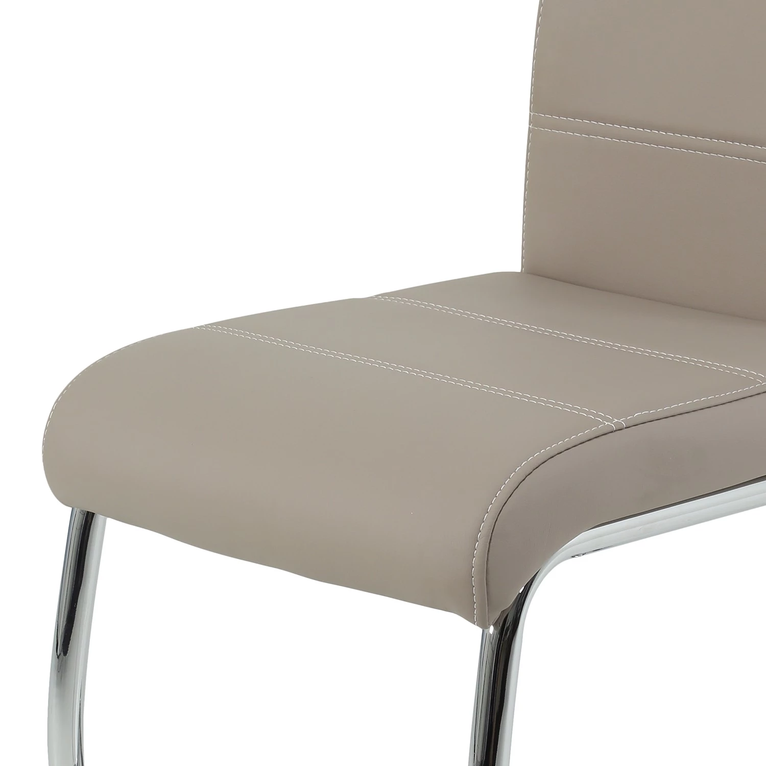 Loftscape Chaise cantilever La Paz - Imitation cuir / Métal - Chrome - Cappuccino - Lot de 4 11 Loftscape Chaise cantilever La Paz - Imitation cuir / Métal - Chrome - Cappuccino - Lot de 4 – Image 9