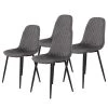 Jack & Alice Chaise Rudine - Microfibre/ Acier - Noir - Gris - Lot de 4 -Chaises Soldes 2022 1000352405 220610 010 IMAGE P000000001000352405