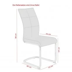 Loftscape Chaise cantilever Mebane - Gris - Lot de 4 -Chaises Soldes 2022 1000352422 220610 500 SKETCH DETAILS P000000001000352422 sketch