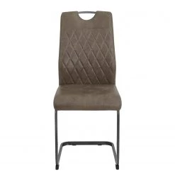 Loftscape Chaise cantilever Lajo - Microfibre / Acier - Limon - Lot de 4 -Chaises Soldes 2022 1000352429 220610 040 DETAILS P000000001000352429