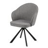 Loftscape Chaise à accoudoirs Chamby II - Tissu / Fer - Gris clair / Noir -Chaises Soldes 2022 1000357415 220621 010 IMAGE P000000001000357415