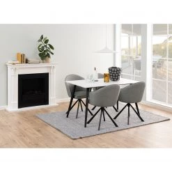 Loftscape Chaise à accoudoirs Chamby II - Tissu / Fer - Gris clair / Noir -Chaises Soldes 2022 1000357415 220621 021 MOOD DETAILS P000000001000357415 mood