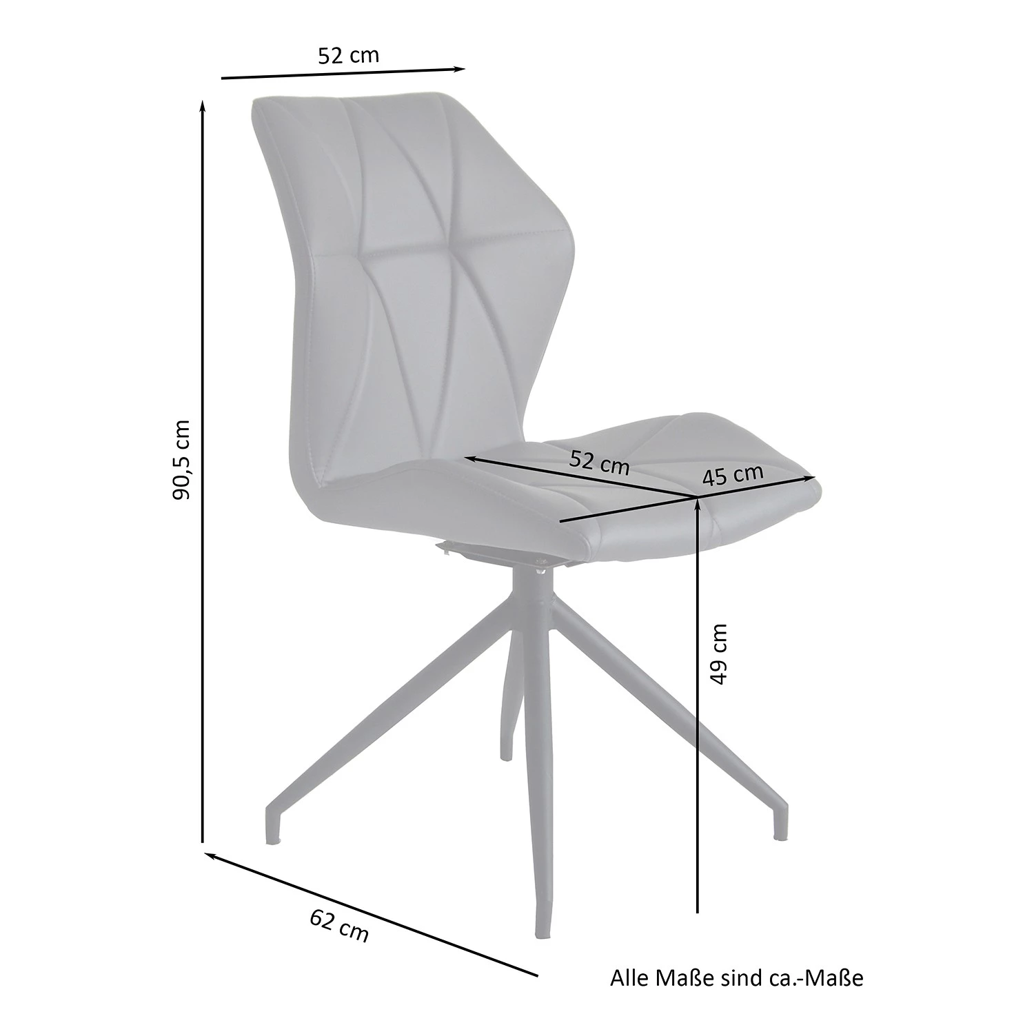 Loftscape Chaises capitonnées Frontera (lot de 2) - Gris 9 Loftscape Chaises capitonnées Frontera (lot de 2) - Gris – Image 7