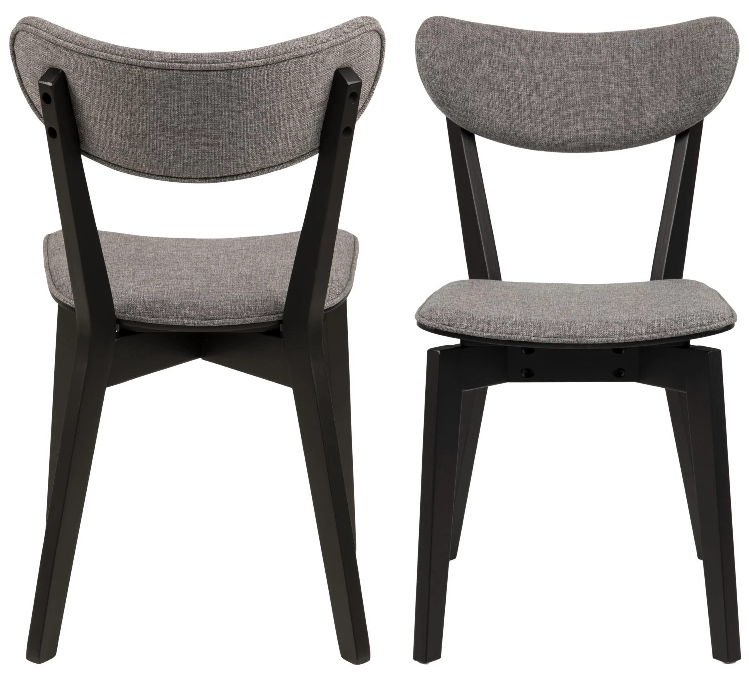 Loftscape Chaises Rigby II (lot de 2) - Tissu / Hévéa massif - Gris / Noir 4 Loftscape Chaises Rigby II (lot de 2) - Tissu / Hévéa massif - Gris / Noir – Image 2