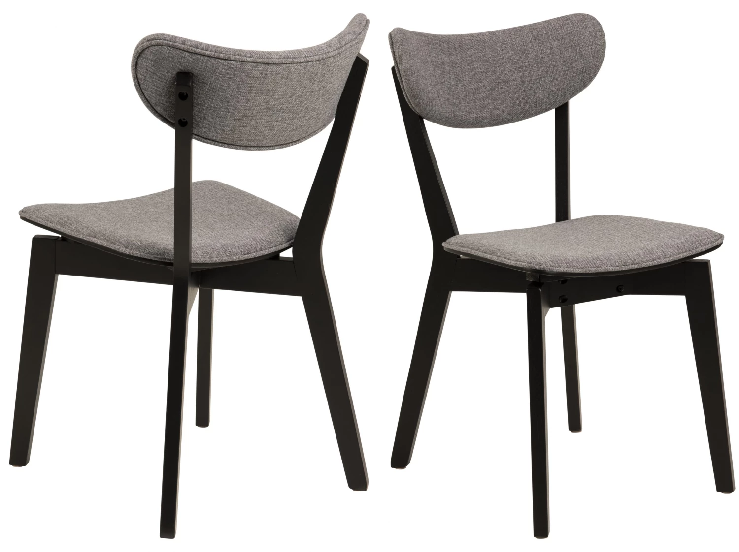 Loftscape Chaises Rigby II (lot de 2) - Tissu / Hévéa massif - Gris / Noir 3 Loftscape Chaises Rigby II (lot de 2) - Tissu / Hévéa massif - Gris / Noir
