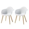 Mørteens Chaises à accoudoirs Cevo (lot de 2) - Blanc -Chaises Soldes 2022 armlehnenstuhl cevo 2er set kunststoff buche massiv weiss 4400652
