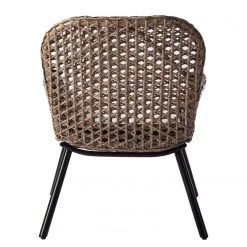 Ars manufacti Chaise Hawea (avec coussin d'assise) - Rotin / Metall - Rotin / Noir -Chaises Soldes 2022 armlehnenstuhl hawea rattan akazie massiv 4339456