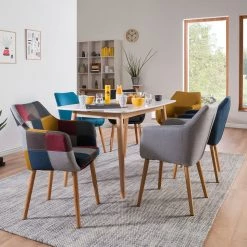 Chaises Soldes 2022 -Chaises Soldes 2022 armlehnenstuhl nicholas iii webstoff eiche massiv grau bordeaux 4185684