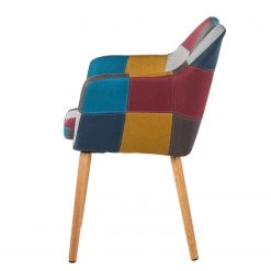 Mørteens Chaise à accoudoirs Nicholas III - Tissu Cors: Patchwork: Multicolore -Chaises Soldes 2022 armlehnenstuhl nicholas iii webstoff eiche massiv grau bordeaux 4207636
