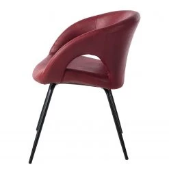 Ars manufacti Chaise à accoudoirs Woodlawn II - Bordeaux - 1 chaise -Chaises Soldes 2022 armlehnenstuhl woodlawn ii kunstleder metall rot 4406964