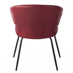 Ars manufacti Chaise à accoudoirs Woodlawn II - Bordeaux - 1 chaise -Chaises Soldes 2022 armlehnenstuhl woodlawn ii kunstleder metall rot 4406968