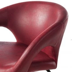 Ars manufacti Chaise à accoudoirs Woodlawn II - Bordeaux - 1 chaise -Chaises Soldes 2022 armlehnenstuhl woodlawn ii kunstleder metall rot 4406976